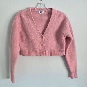 ARITZIA | Sunday Best V-neck Sweater Cardigan Cropped Pink Wool Sz XXS
